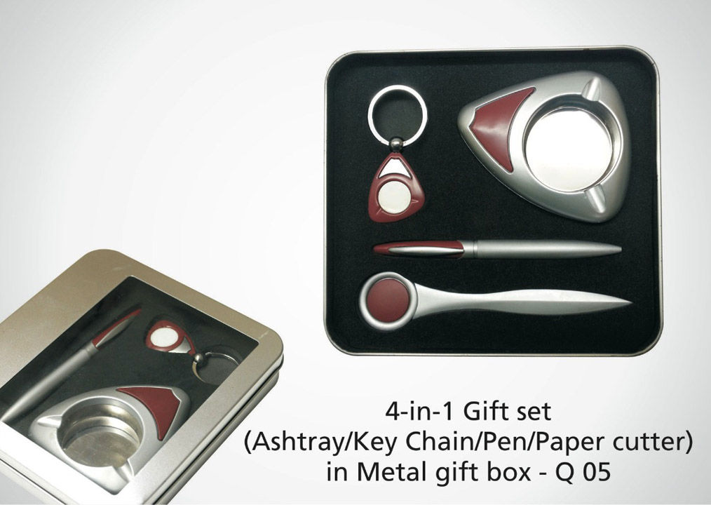 4 in 1 Gift Set (Key chain/paper cutter/pen/ashtray) Q-05