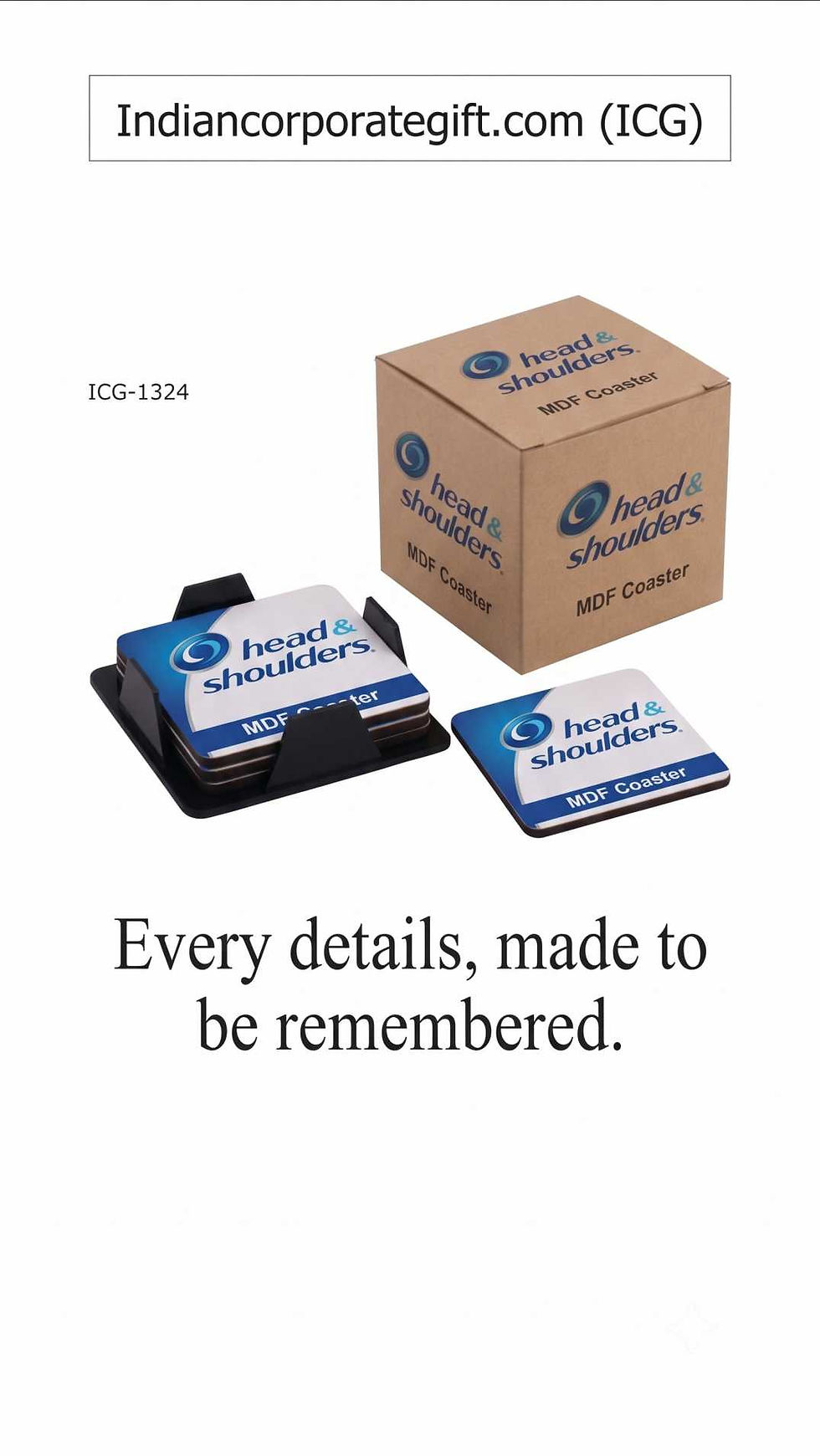Logo Printed MDF Coaster Set at the Lowest Price in Bangalore ICG-1324 by ICG