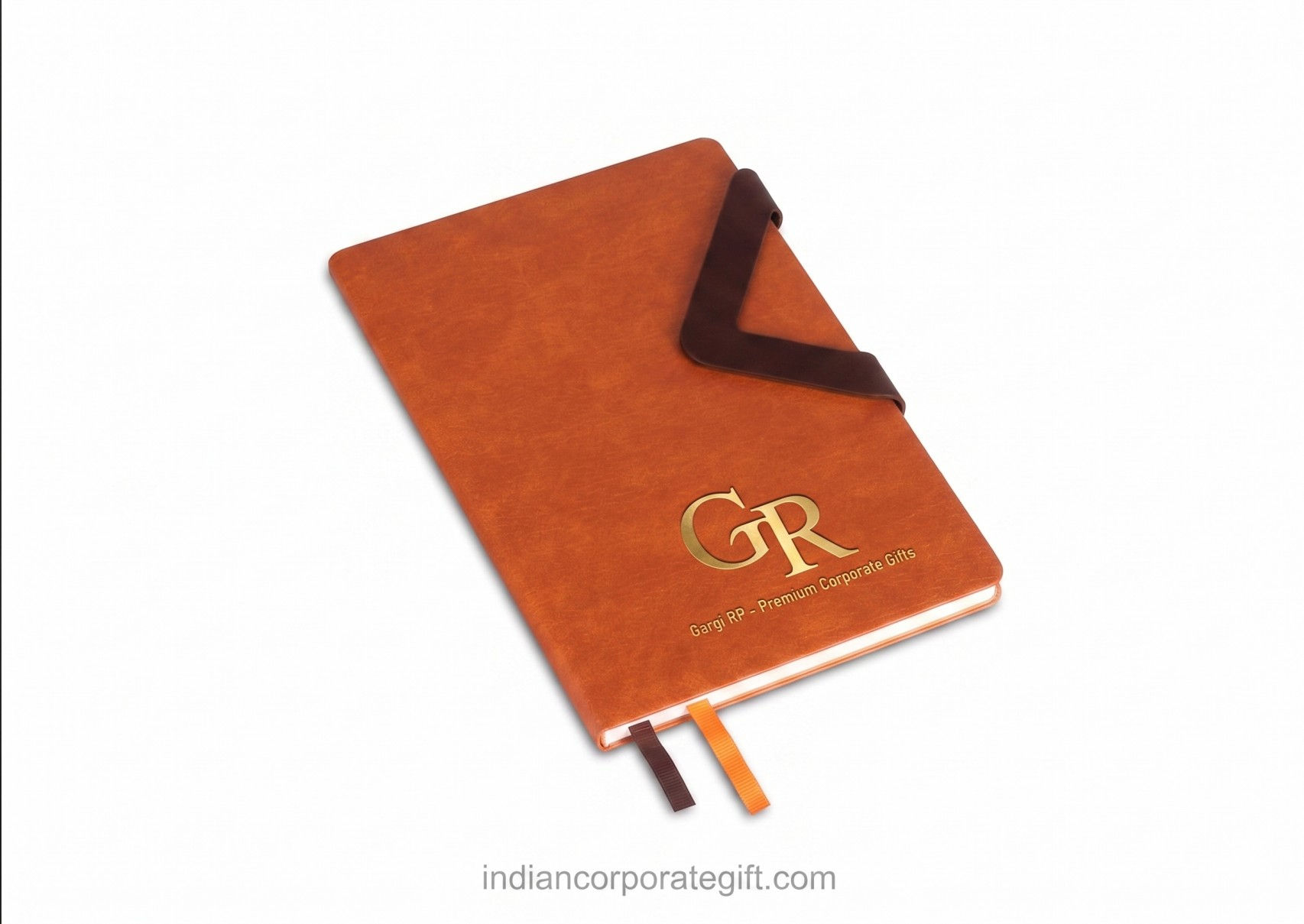 Premium A5 Corporate Notebook with V-Strap Closure & Double Ribbon | Custom