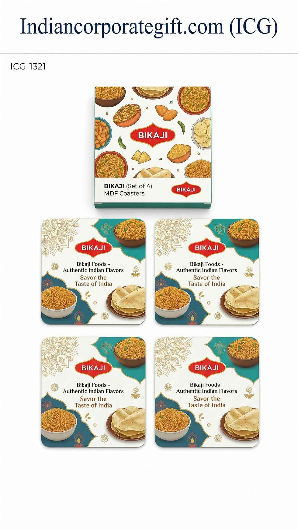 MDF Coasters Set of 4 with Matching Gift Box ICG-1321 at Best Price in GURUGRAM
