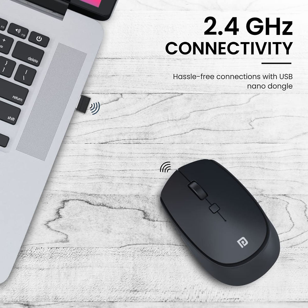Thumbnail: Portronics Toad 23 Wireless Optical Mouse with 2.4GHz, USB Nano Dongle, Optical
