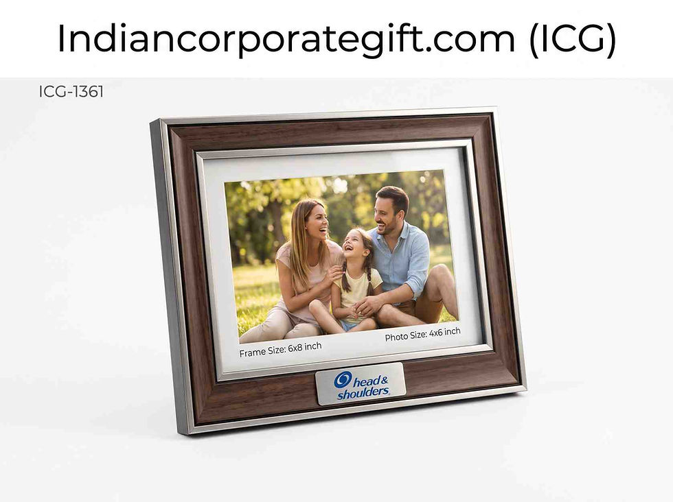 Wooden Tabletop Photo Frame with Metallic Border ICG-1361 at Wholesale Price