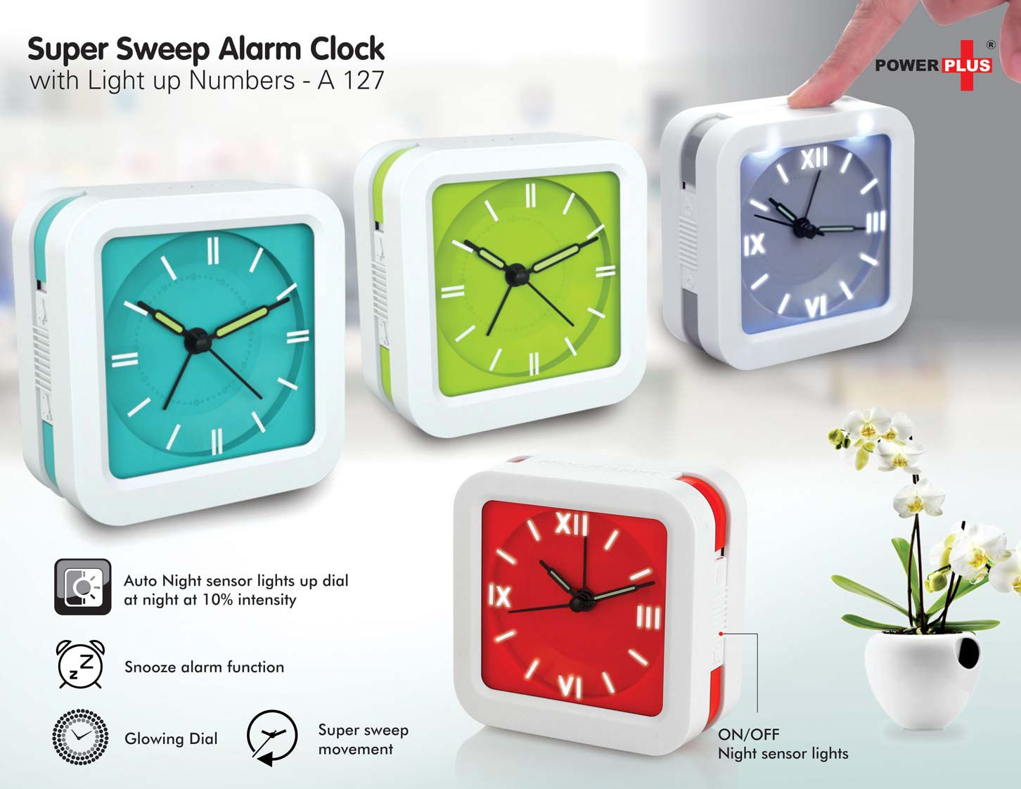 Super Sweep alarm clock with Light up numbers A-127