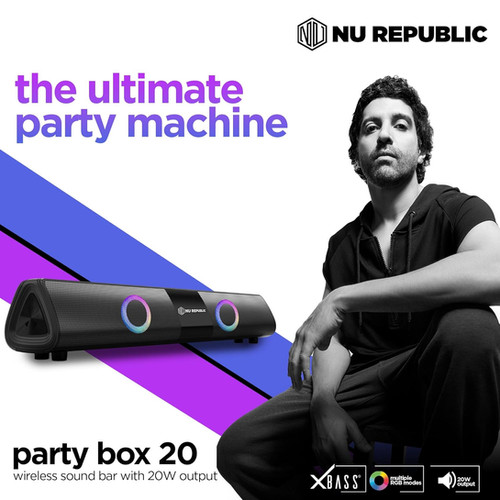 Soundmax Bluetooth Speakers 200 Rs Nu Republic Party Box 20 Bluetooth  Soundbar With X-Bass Technology