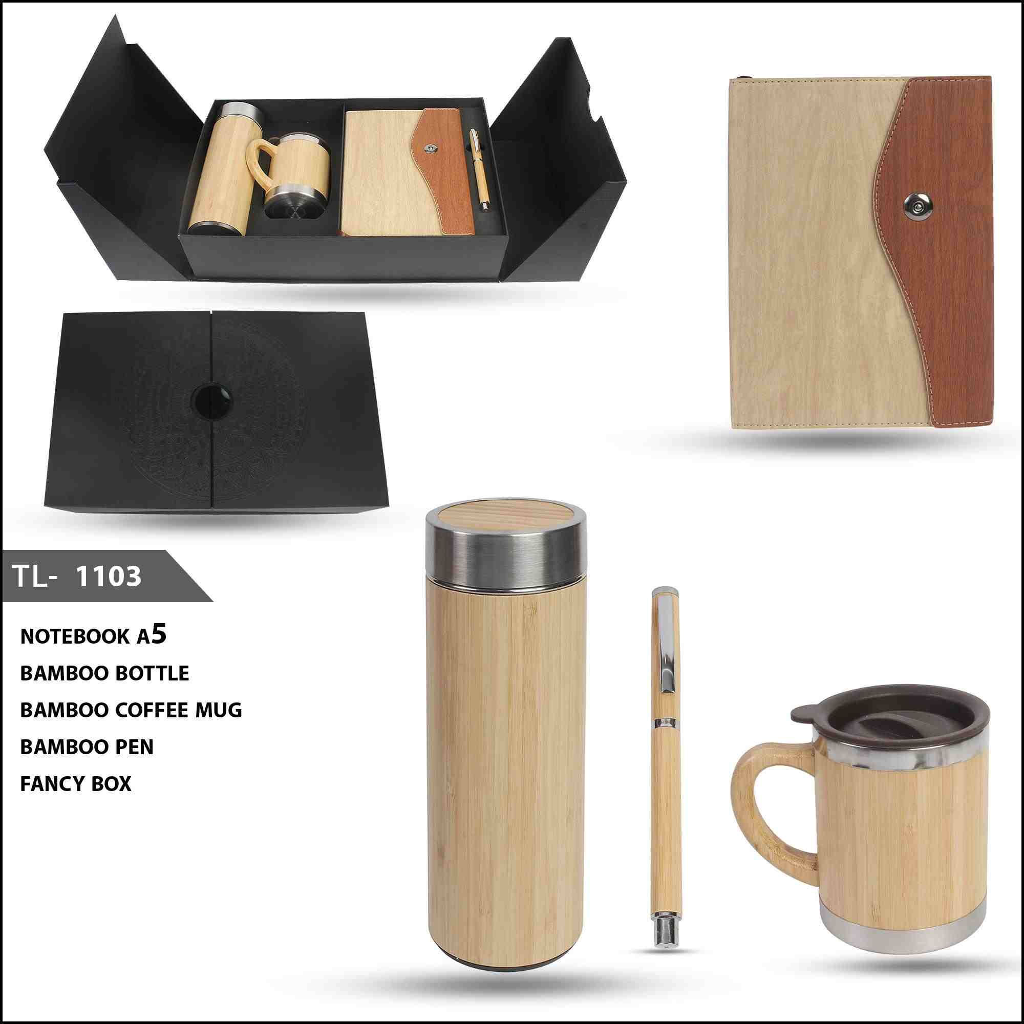 Notebook Diary, Pen, Travel Bottle and Travel Mug Combo Gift Set TL1103