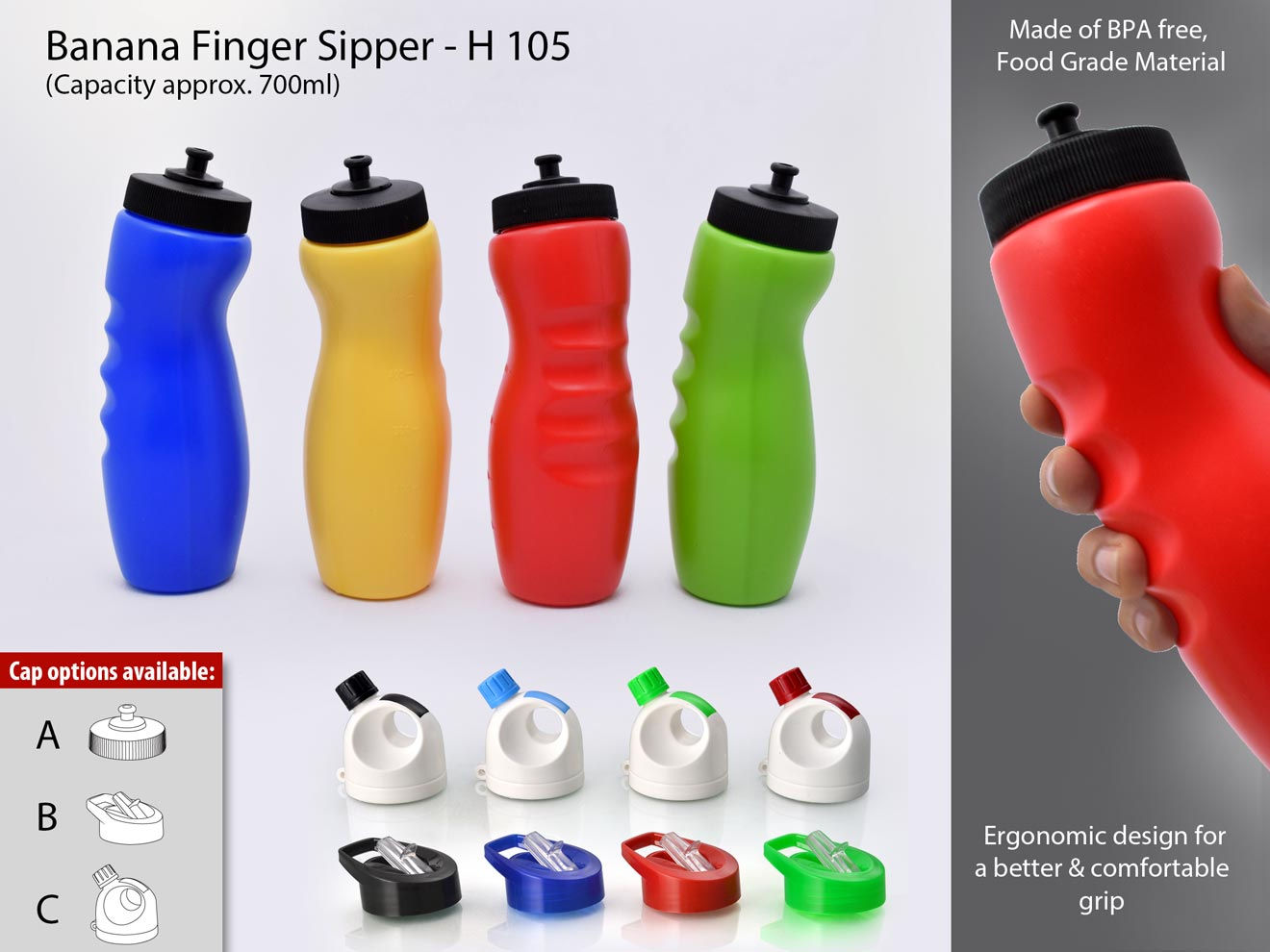 Banana Finger Sipper (Capacity : 700ML) H-105