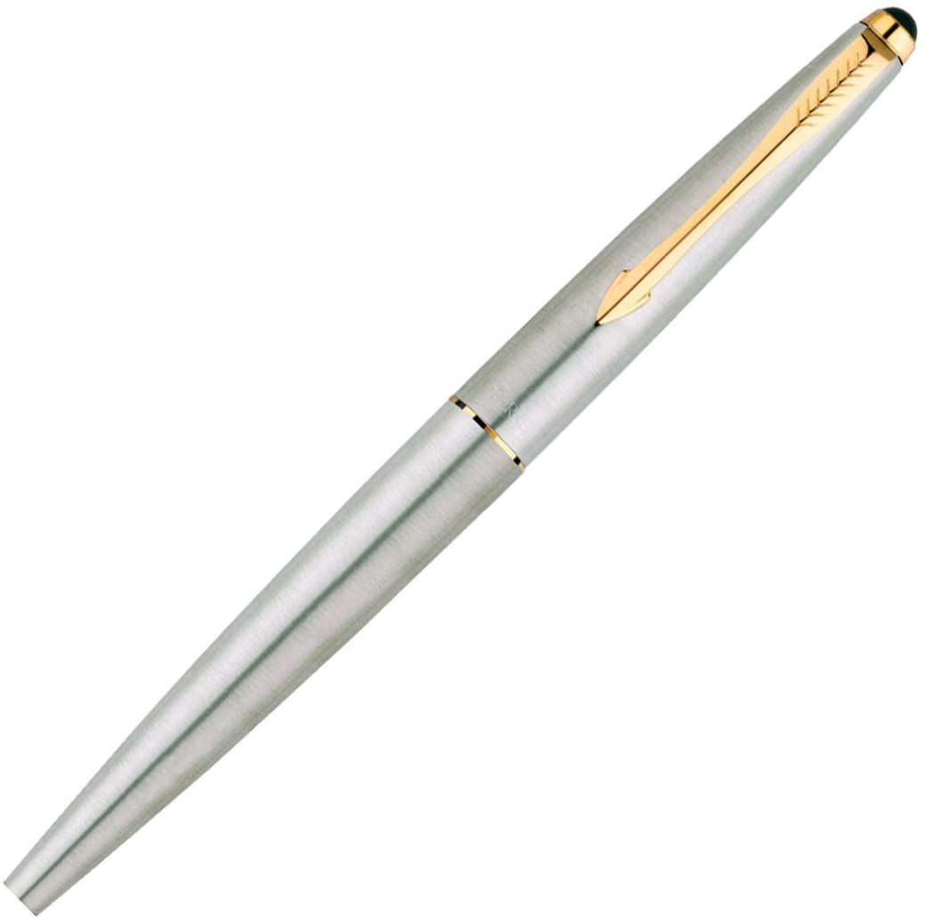 Parker Galaxy Stainless Steel Gold Trim Roller Ball Pen CI-PP-27