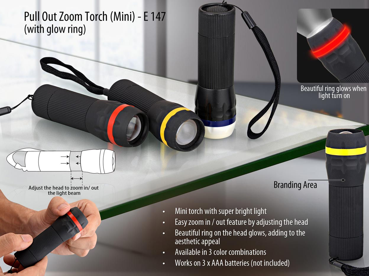 Pull out Focus torch (mini) (1 watt LED) E-147