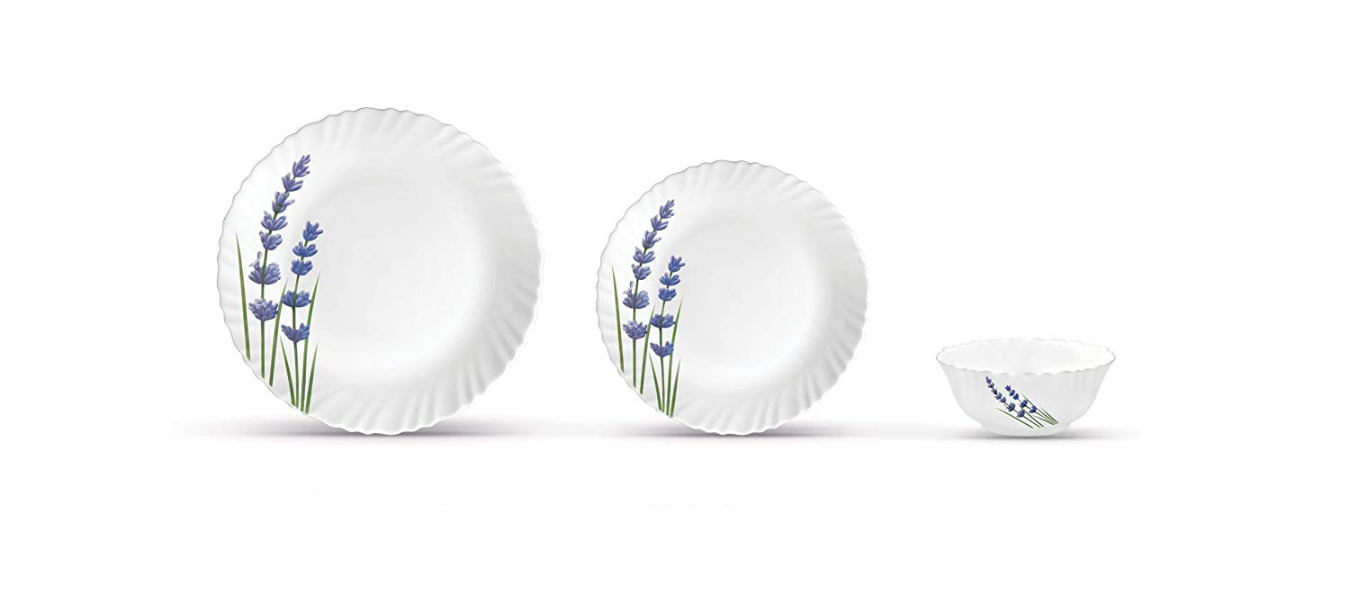 La Opala English Lavender Novo Collection Opalware Dinner Set CI-LO-14