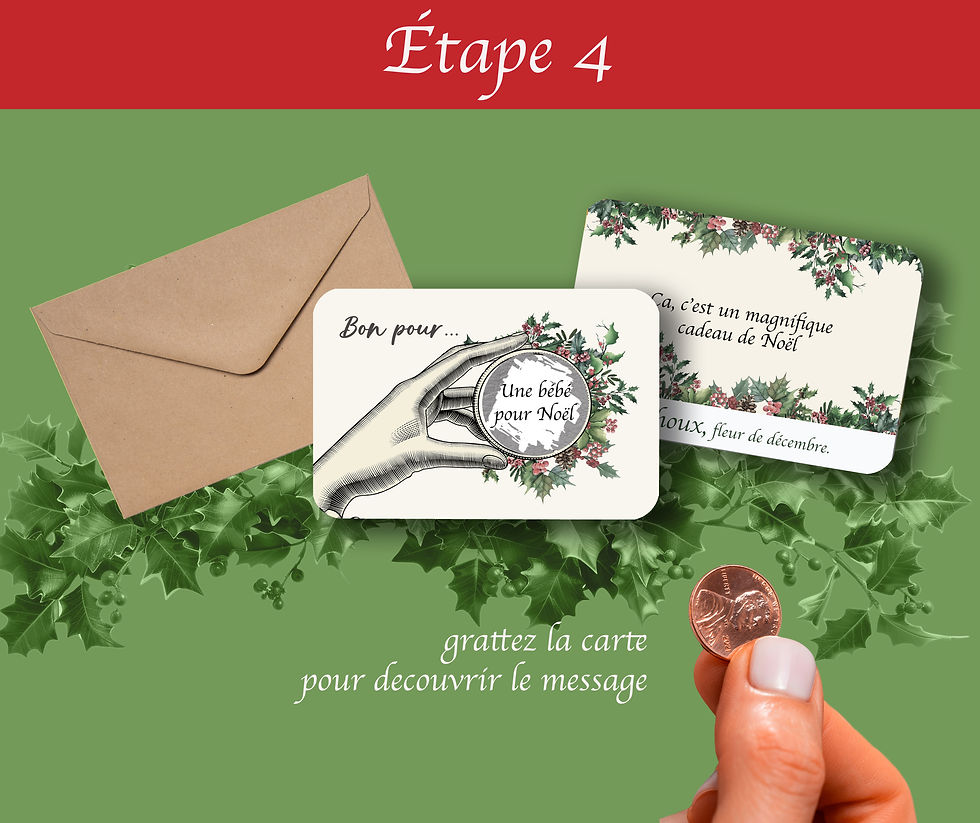 Miniature : Carte à gratter "Bon pour" -  HOUX fleur de Décembre