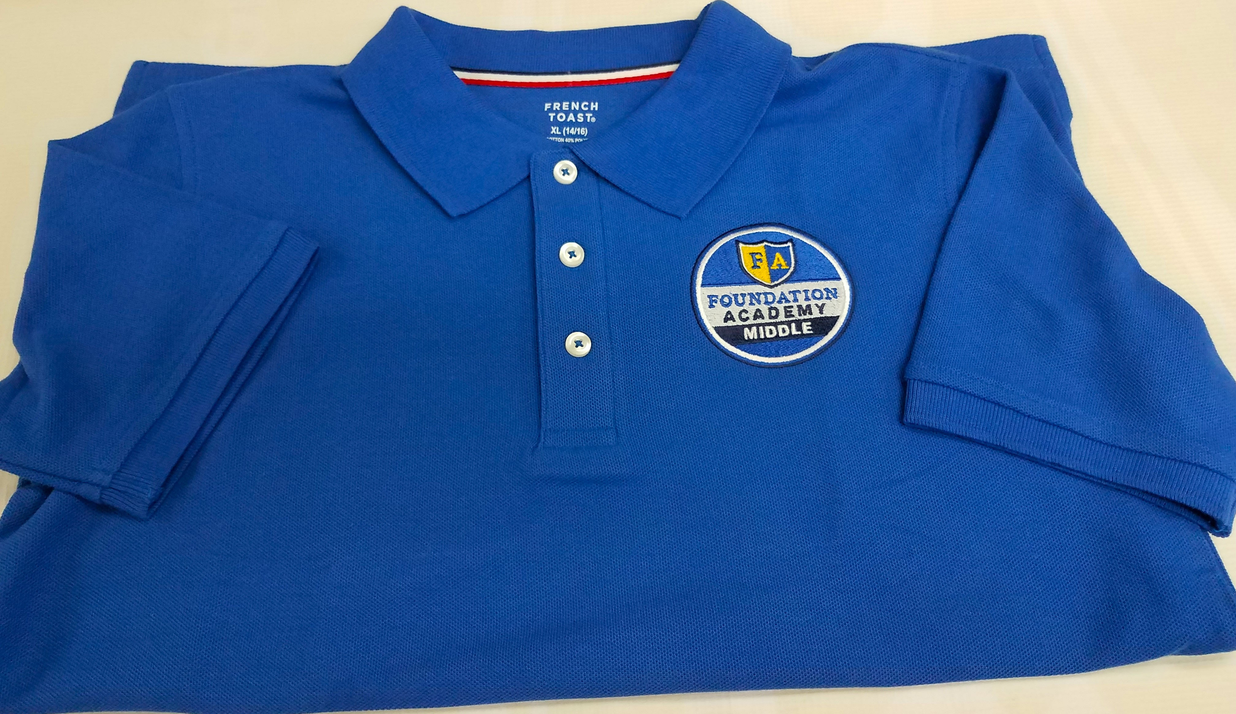 SHORT SLEEVE POLO SHIRT W/MIDDLE LOGO (ROYAL BLUE)