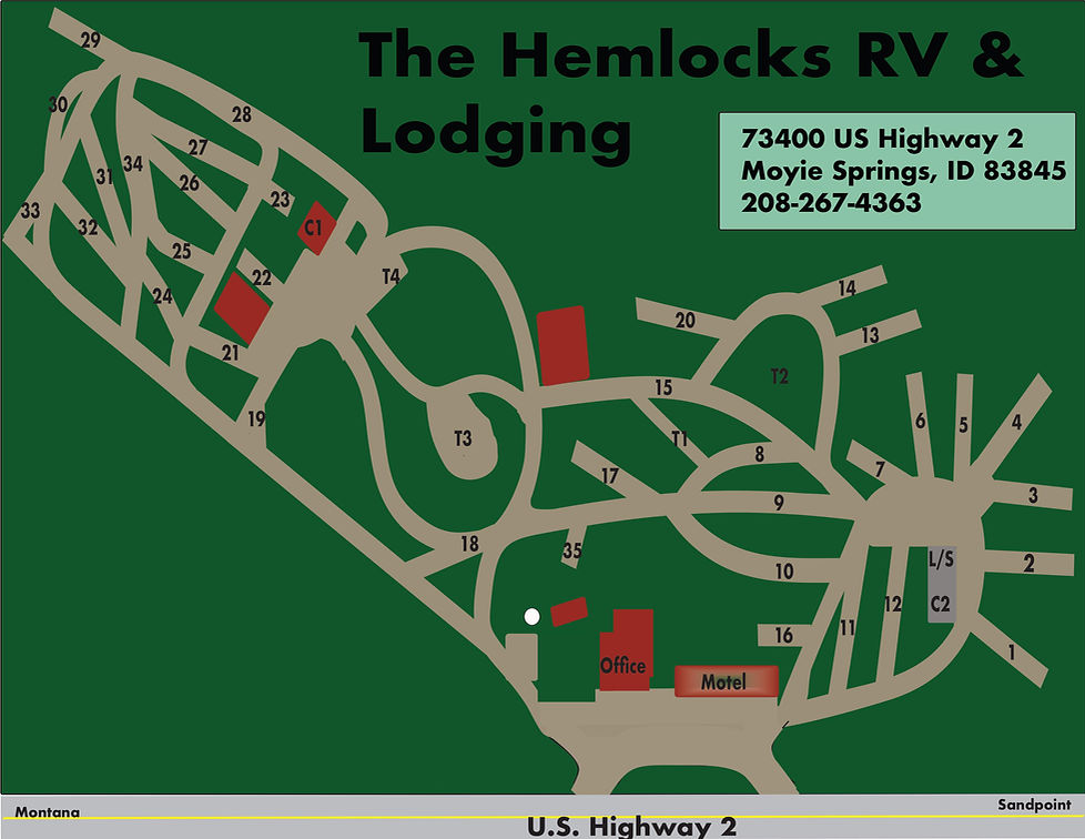 The Hemlocks RV & Lodging map