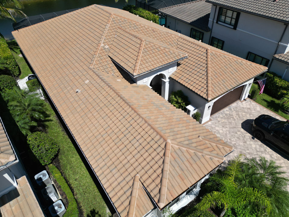 Finished concrete tile roof project in Naples Florida