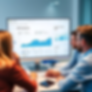 Marketing team analyzing campaign performance reports