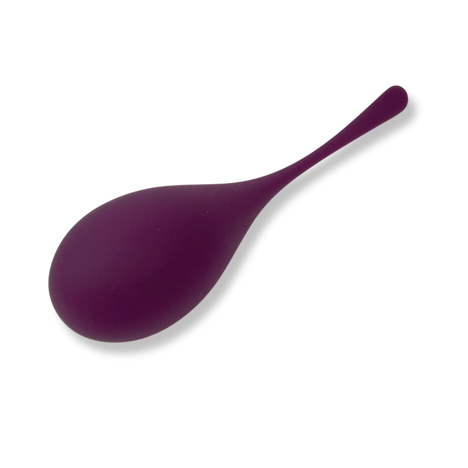 Josephine – Single weighted Kegel ball in purple body-safe silicone with ergonomic shape and retrieval cord