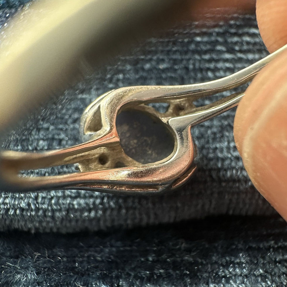 Thumbnail: 10K White Gold Blue Star Sapphire Ring w/ Diamond Accents Sz 6