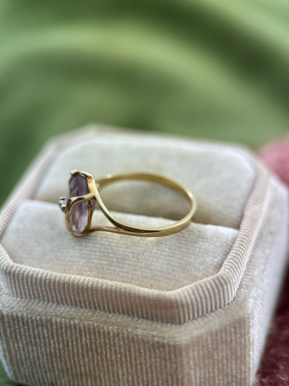 Thumbnail: 1.75ct Oval Amethyst Vintage Diamond Ring 10kYellow Gold
