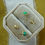 Thumbnail: Vintage Dainty 14k Yellow Gold Speckled Green Jade Cabochon Stud Formal Earrings