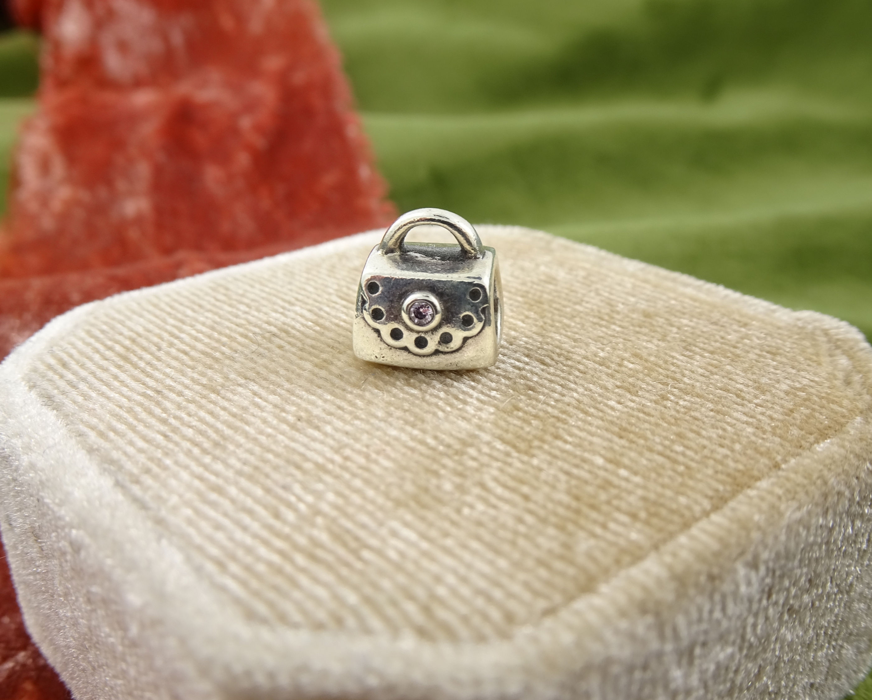 Retired Authentic Pandora Handbag Purse Charm Pink CZ Sterling Silver 790309PCZ