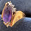 Thumbnail: Vintage 10K Yellow/White Gold Amethyst Elegant Ring Size 6