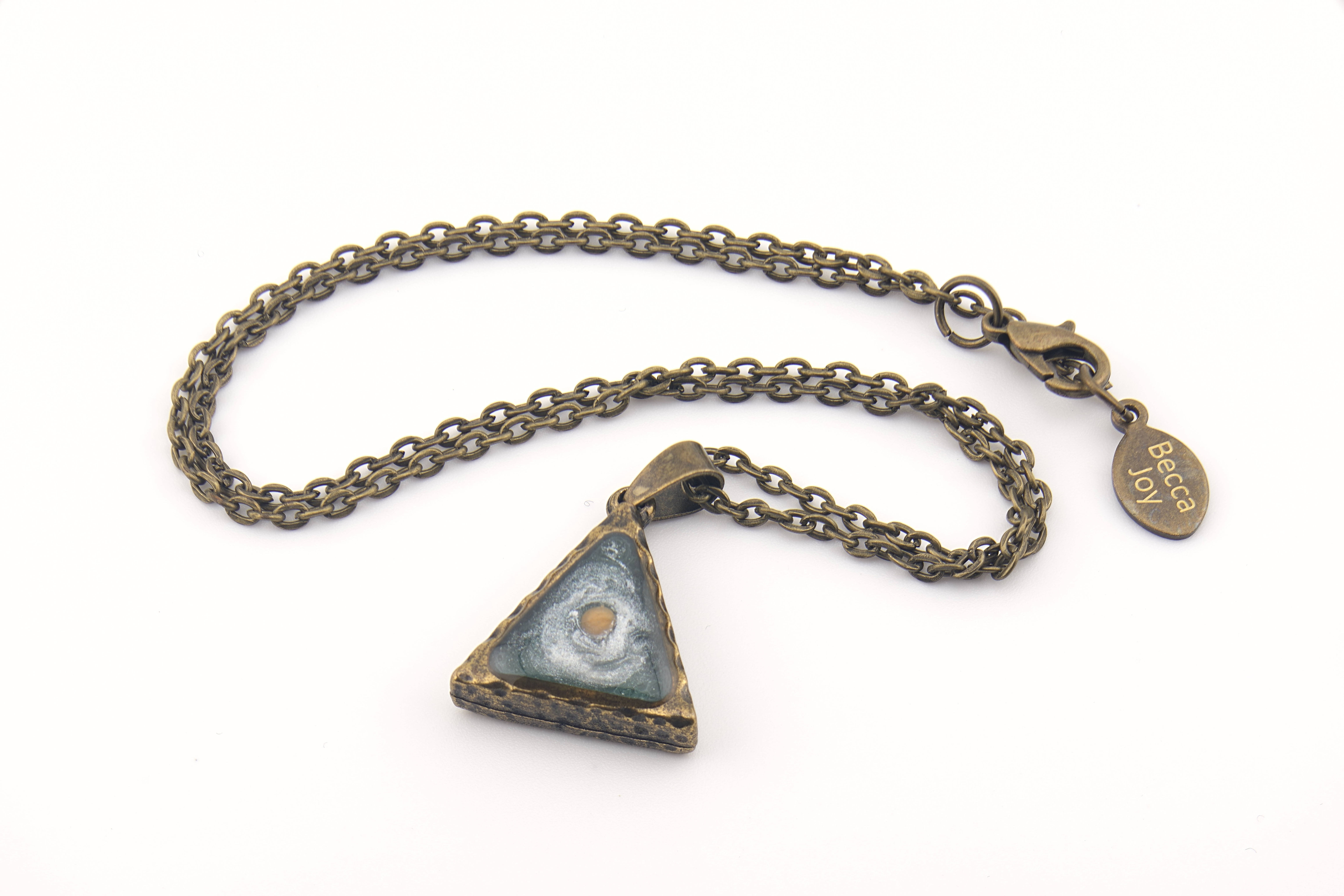 Antique Bronze Triangle Necklace with Mustard Seed – Stormlight
