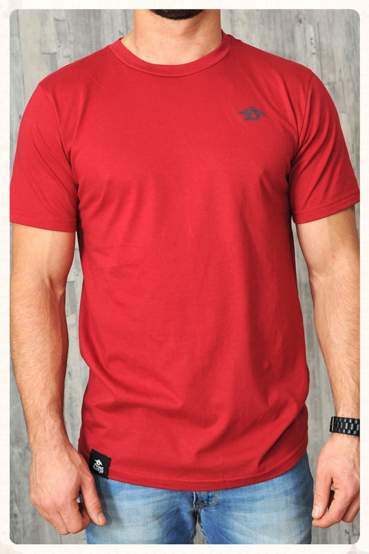 Men's ORGANIC Wave Logo Crew - Dark Red (D25)