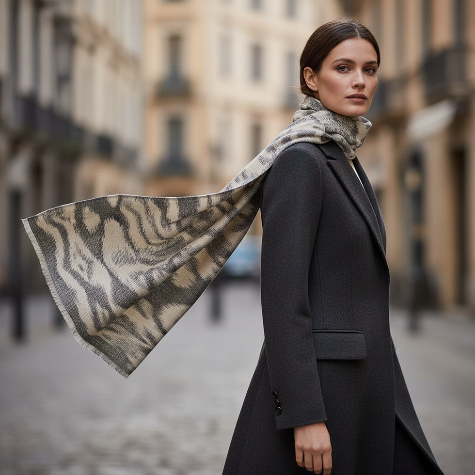 Thumbnail: Italian Silk Scarf – Woven Jacquard · 140 × 140 cm