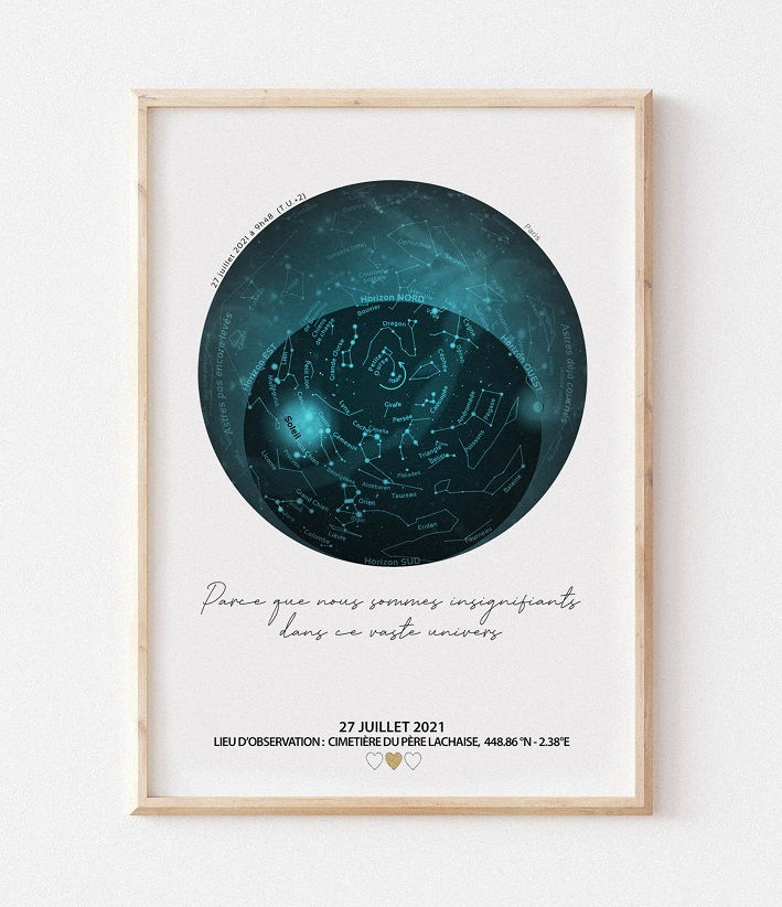 Miniature : Vue du ciel étoilés cadre personnalisé