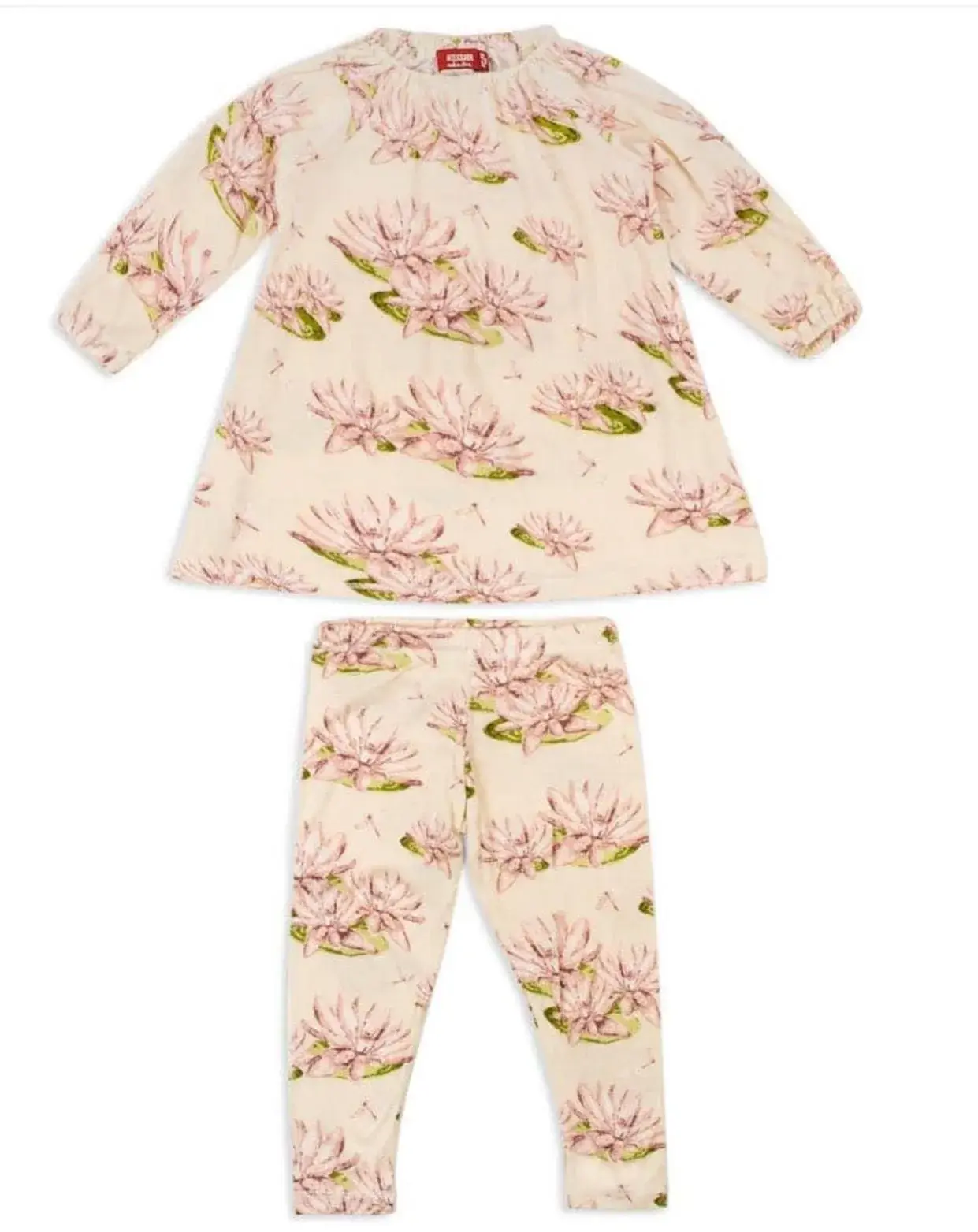 Milkbarn Water Lily Bamboo Dress and Legging Set NWT