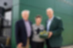 Remo and Donna Pizzagalli with Athletic Director, Jeff Schulman '89. (Photo: Andy Duback)