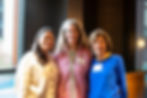 The event hosts for the evening: Claire Julianelle ’18 (left), Nena Ouellet Rich ’93 (middle), and Carole Greenberg ’63 (right)
