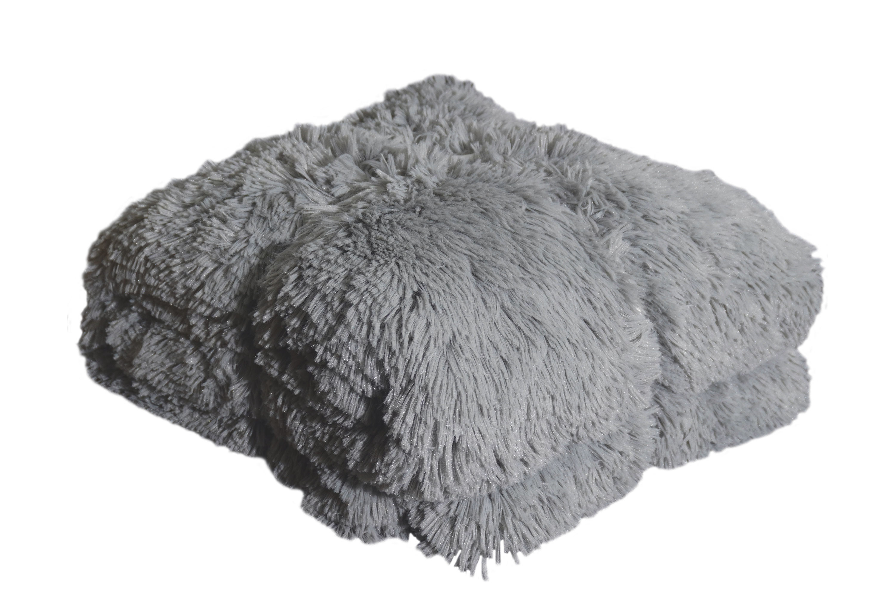 Kuscheldecke Kunstfell 200 x 220 cm hellgrau