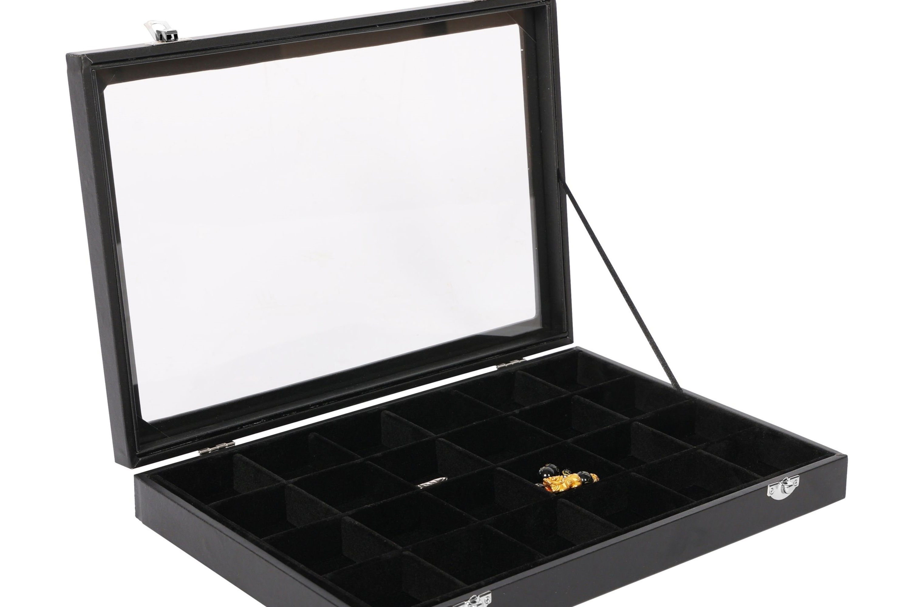Schmuckkästchen 24 Fächer schwarz