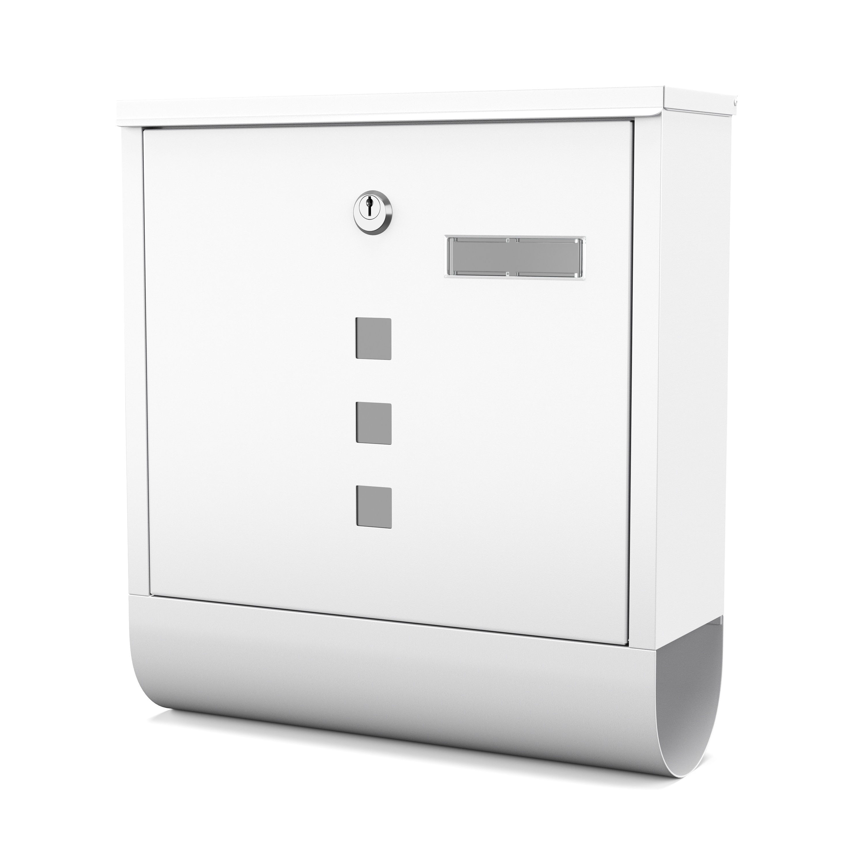 Briefkasten mit Zeitungsfach 33 x 30 cm weiss