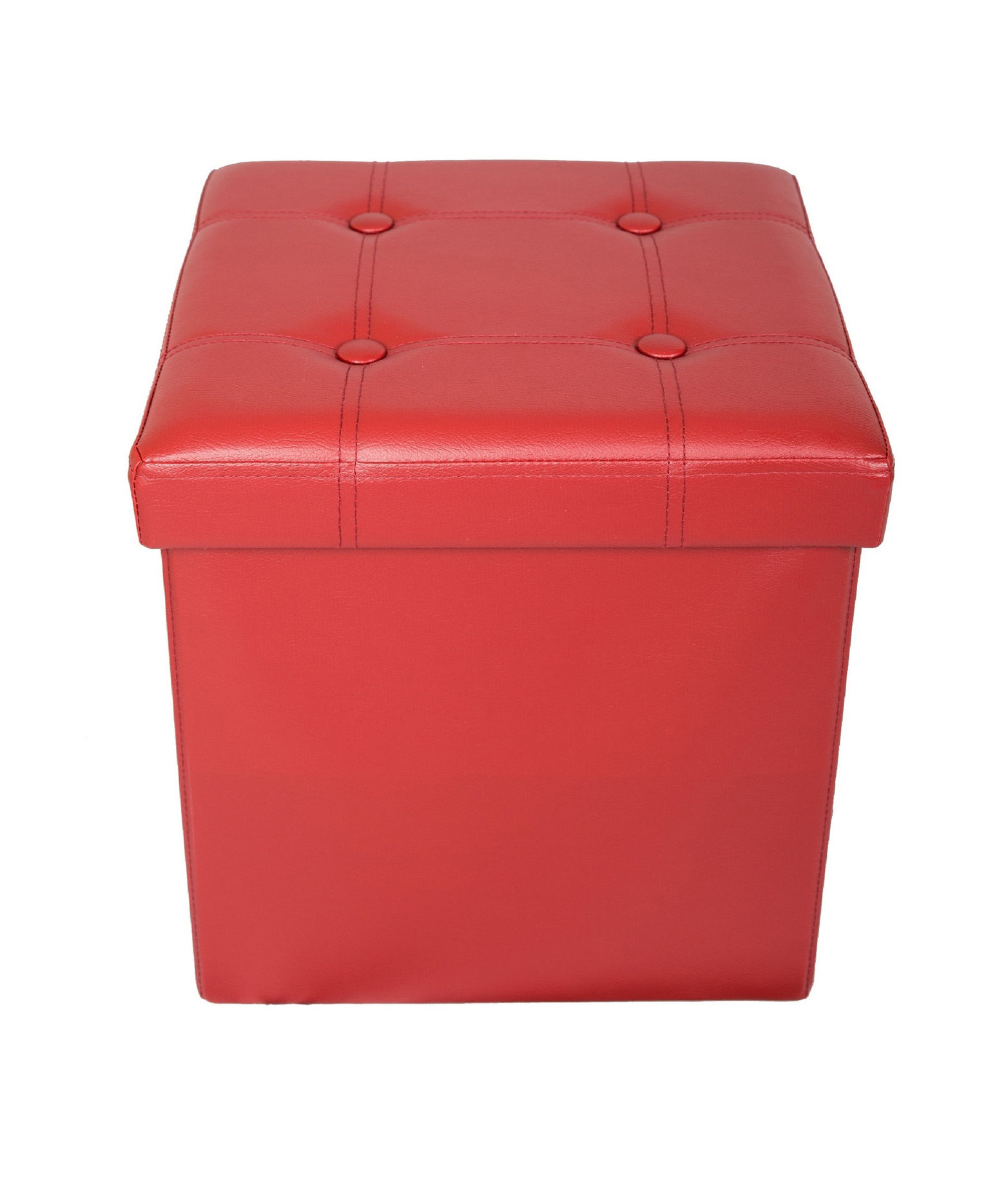 Sitzwürfel Leder BEN rot