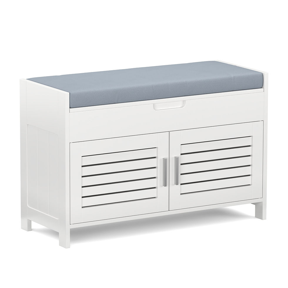 Sitzbank mit Stauraum 90 x 33 x 50 cm weiss