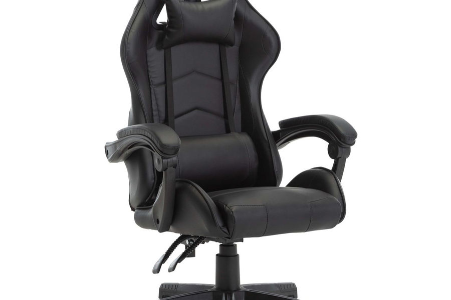 Gamingstuhl Bürostuhl Leder THUNDERBOLT schwarz