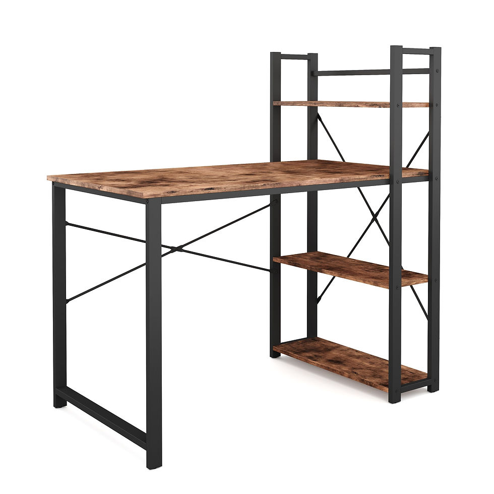 Schreibtisch Vintage BONITA mit Regal 120 x 60 x 120 cm