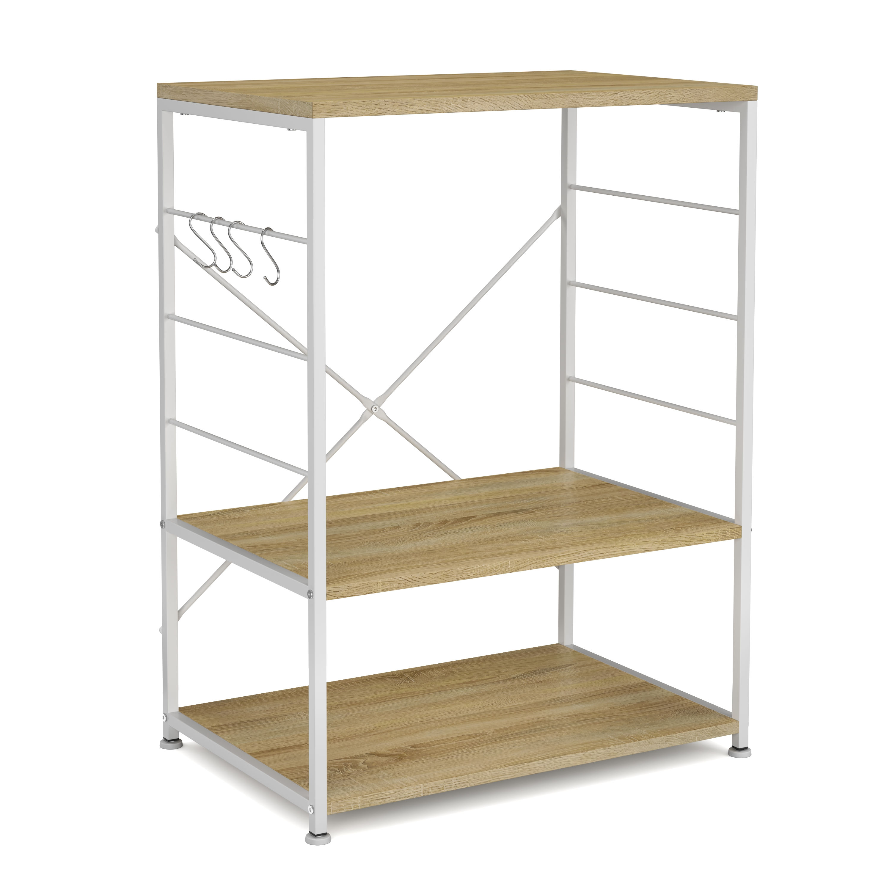 Küchenregal 60 x 82 x 40 cm hellbraun/weiss