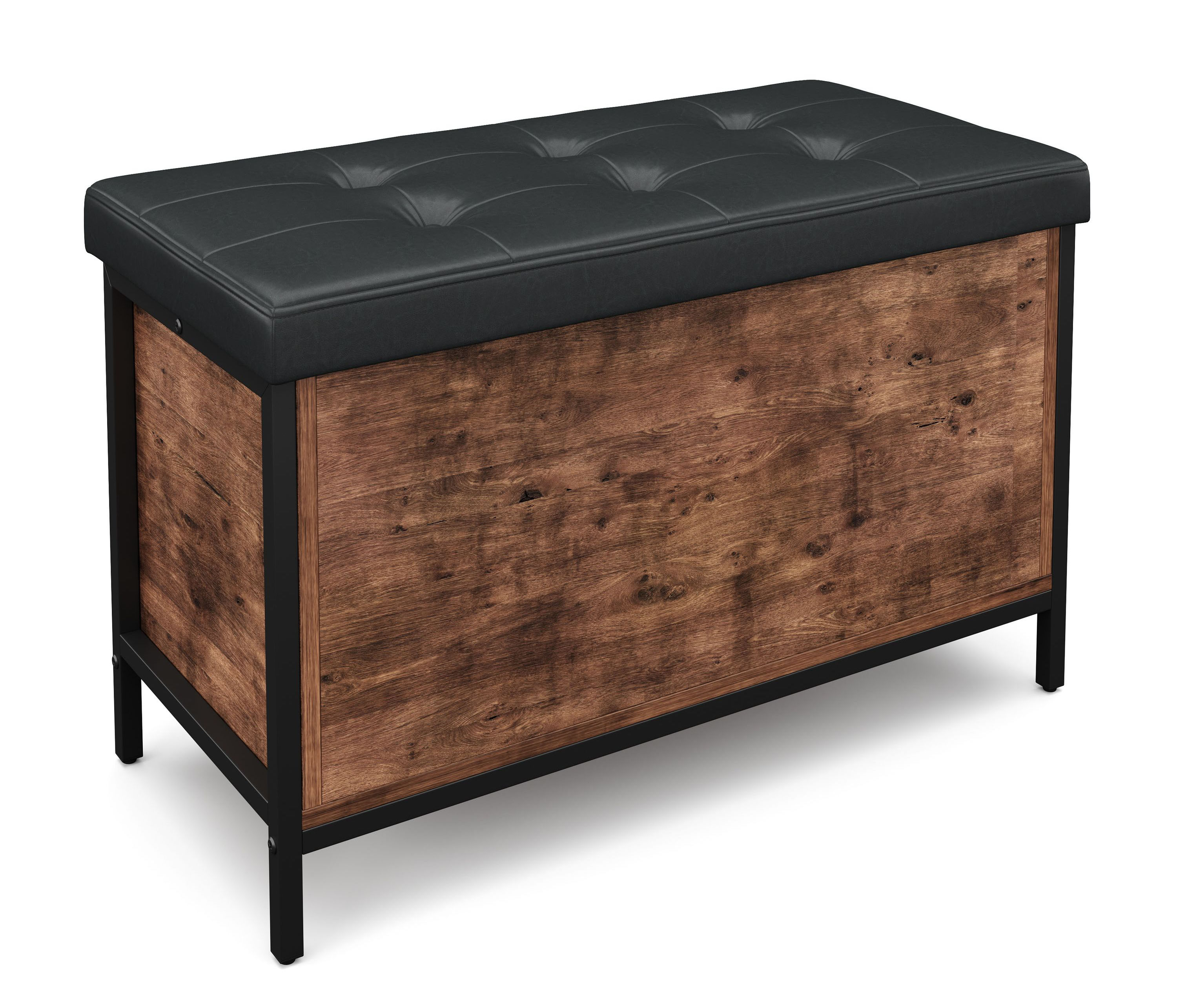 Truhe Leder Vintage BONITA 80 x 50 x 40 cm