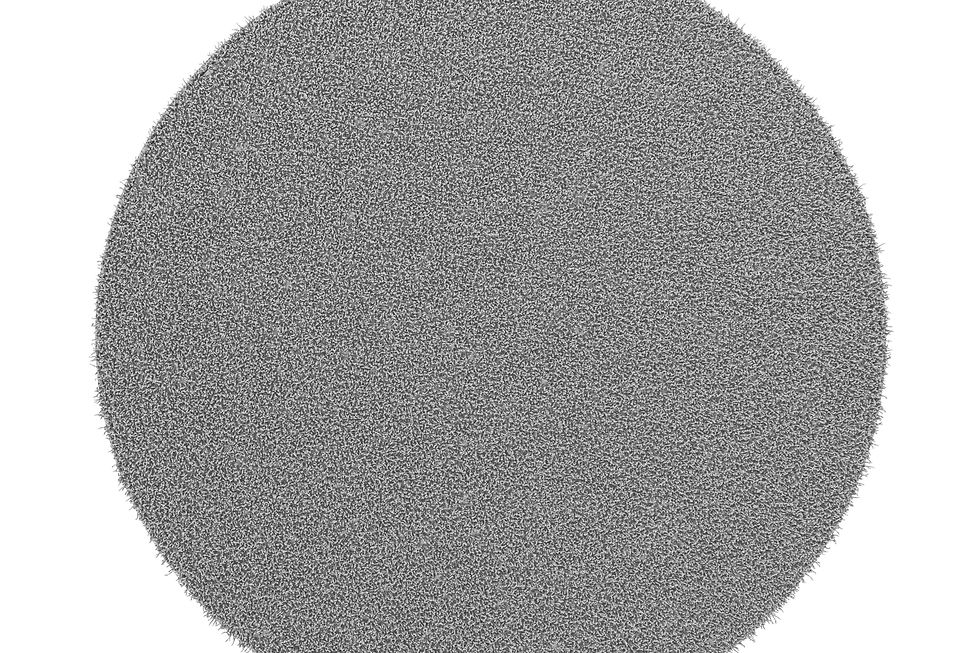 Hochflor Teppich rund 120 cm grau