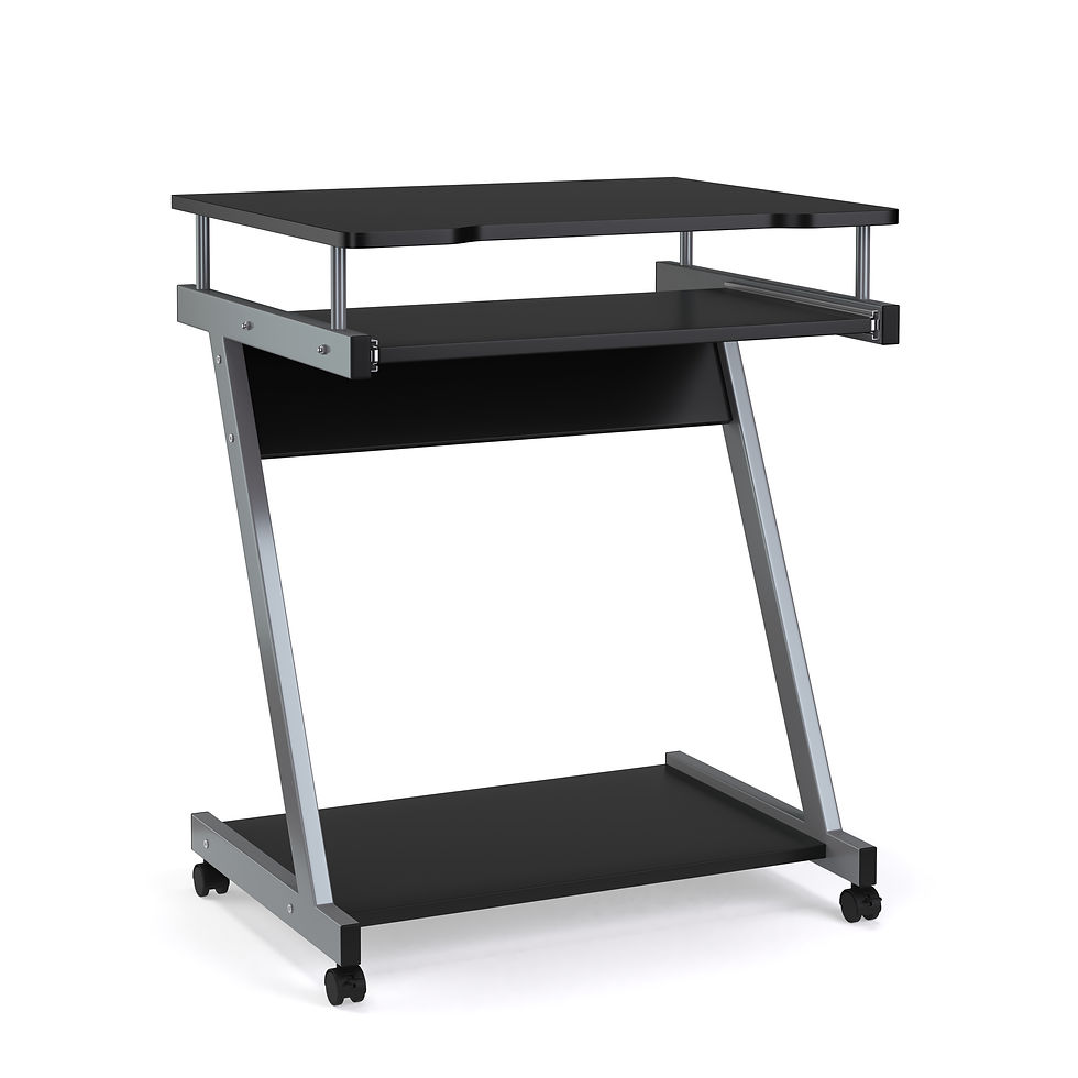 Schreibtisch ALVARO auf Rollen 60 x 48 x 73 cm schwarz