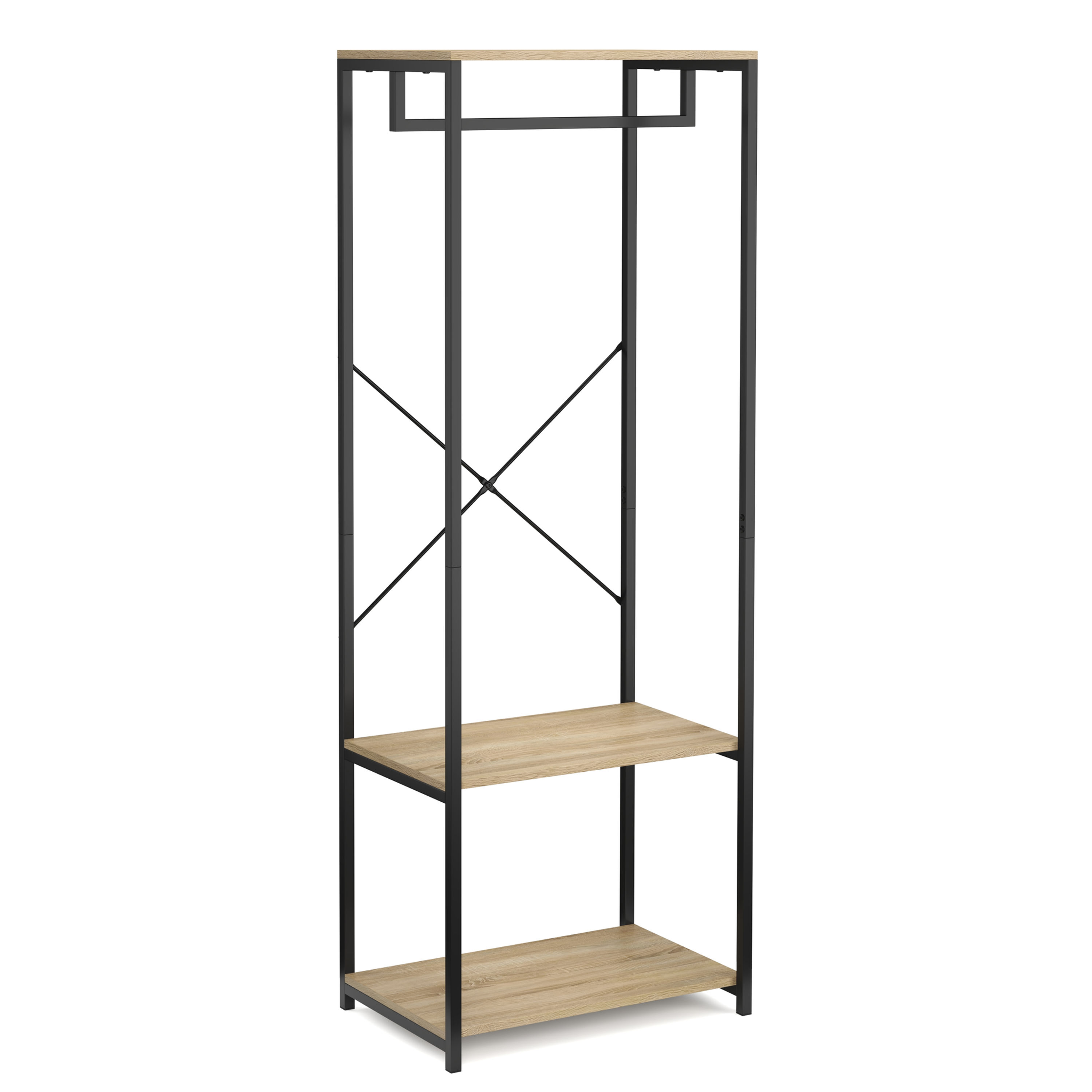 Garderobe Kleiderständer 60 x 167 cm braun/schwarz