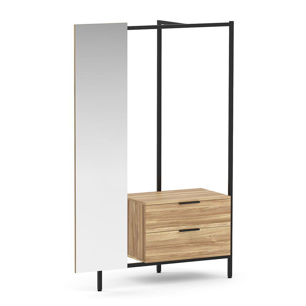 Garderobe HARIS 110 x 163 cm braun/schwarz