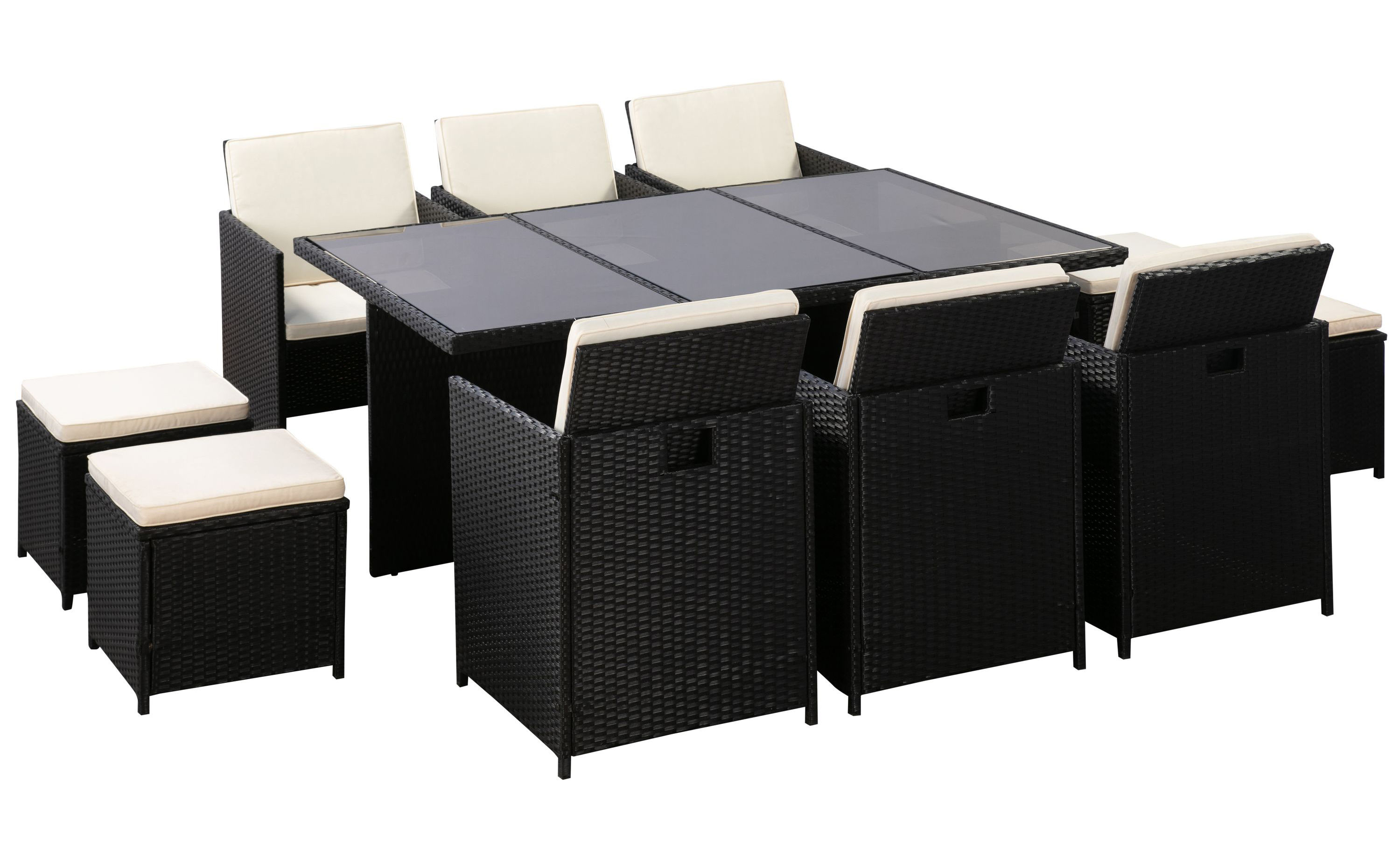 Rattangarnitur ALANYA schwarz