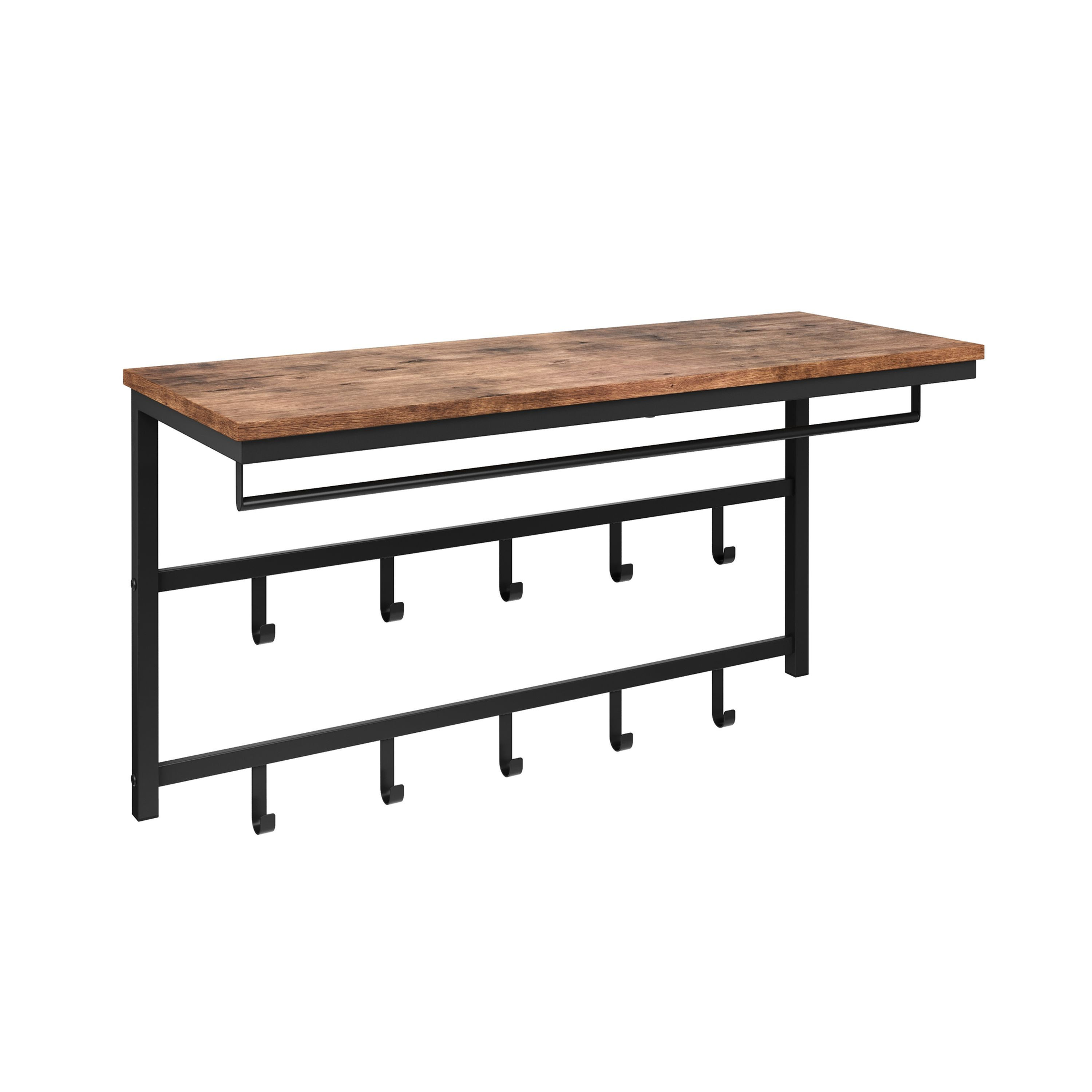 Wandgarderobe Vintage BONITA mit 10 Haken 80 x 42 cm