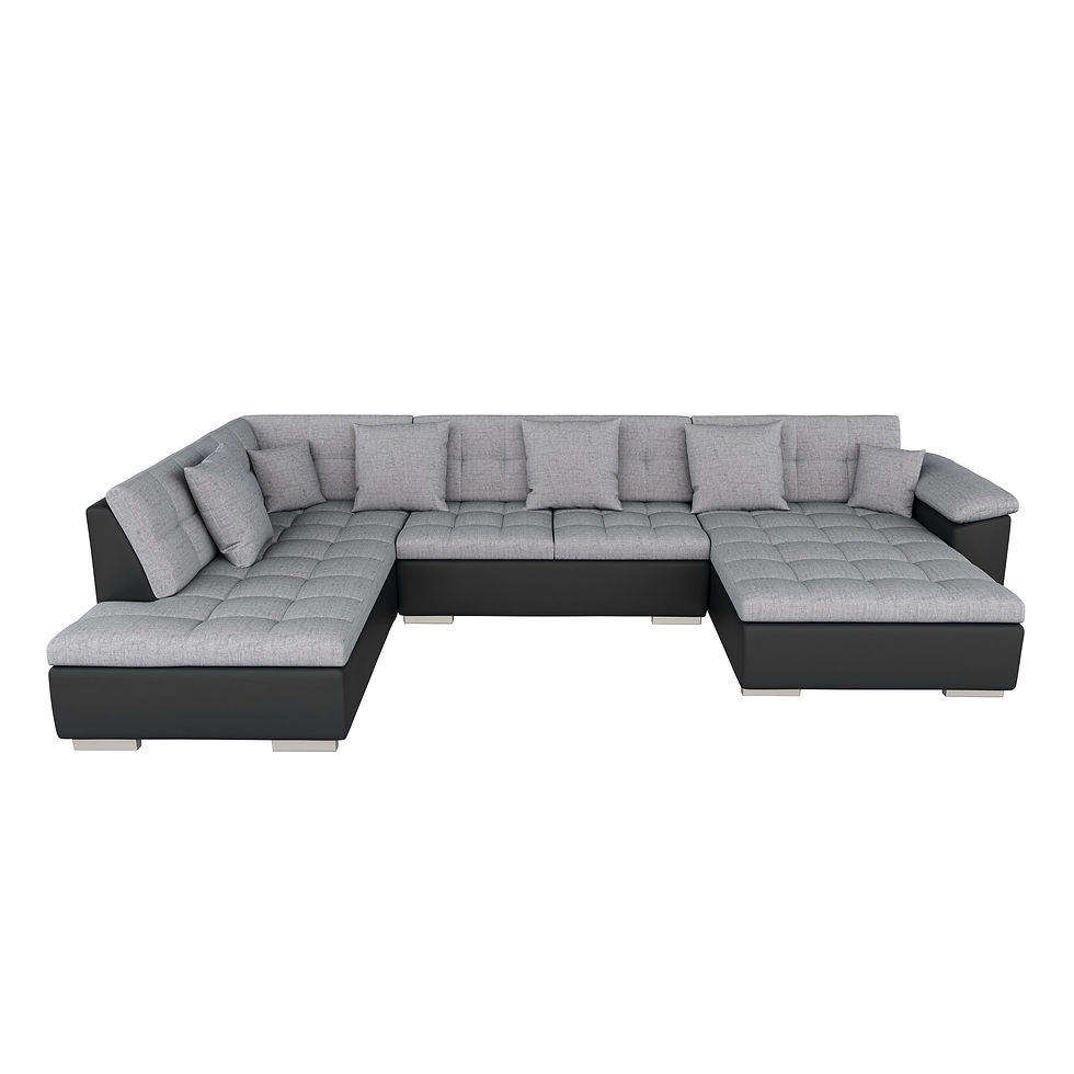 Ecksofa ARIA rechts grau/schwarz