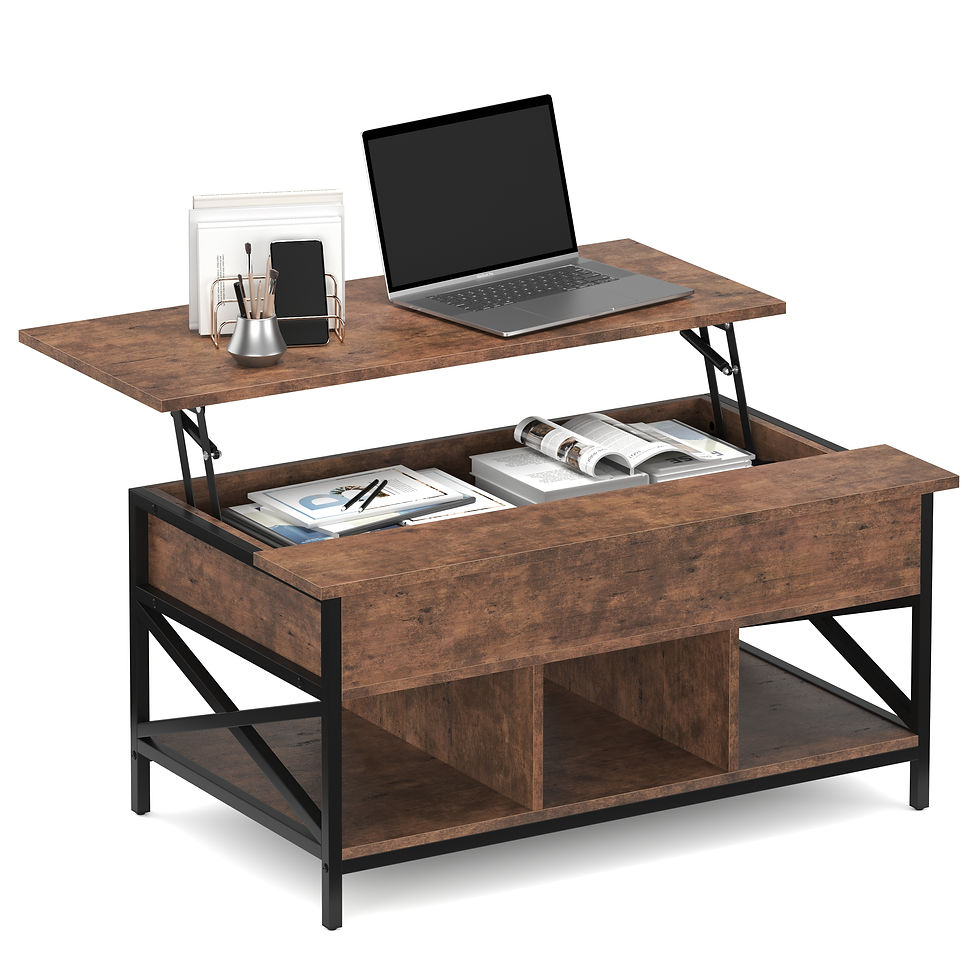 Beistelltisch Vintage BONITA mit Stauraum 100 x 60 x 48 - 62 cm