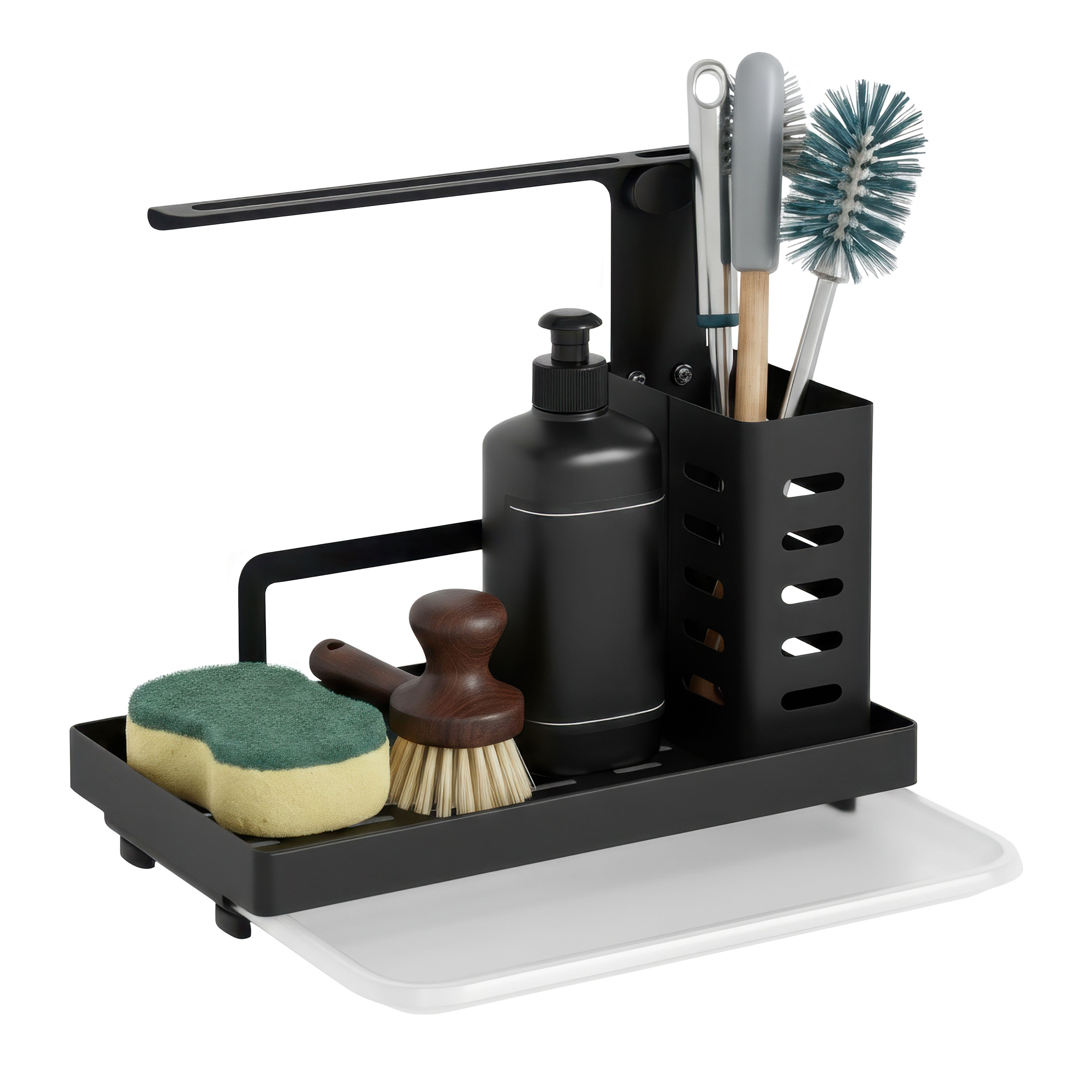 Spülbecken-Organizer Edelstahl 25 x 15 x 21 cm schwarz