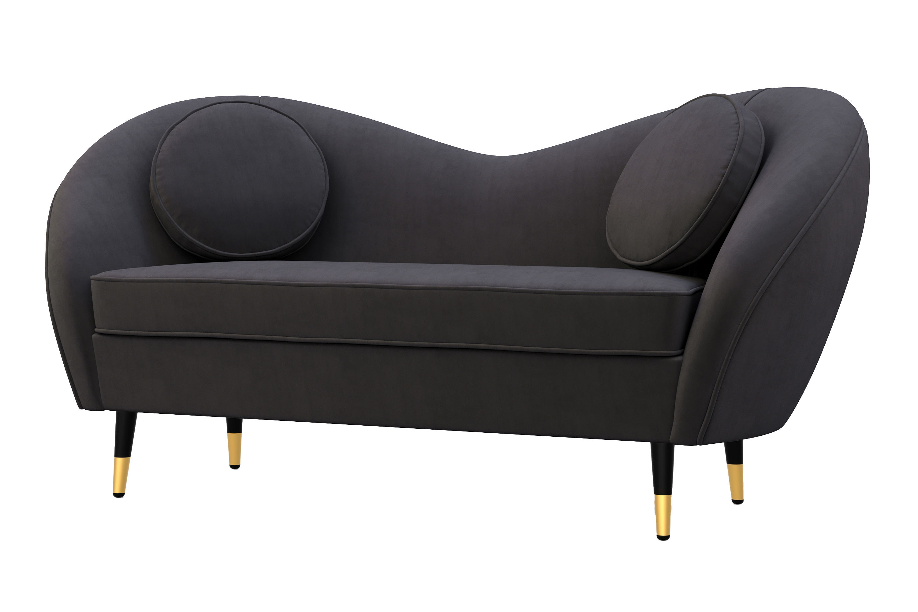 Sofa Samt DAPHNE 2-Sitzer anthrazit